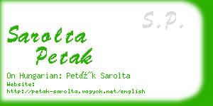 sarolta petak business card